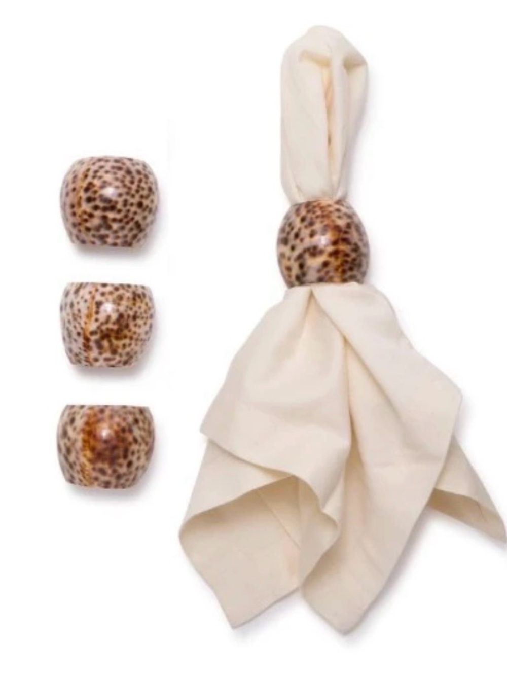 Z Gallerie Cowrie Shell Napkin Rings NWT QT. 10